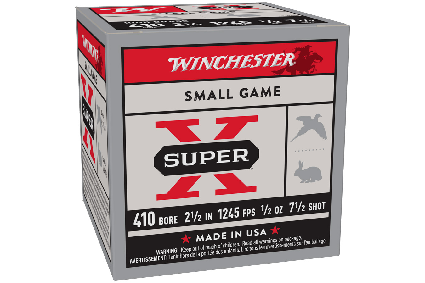 Winchester 410 Gauge 2-1/2 in 1/2 oz #7-1/2 Shot Super X 25/Box